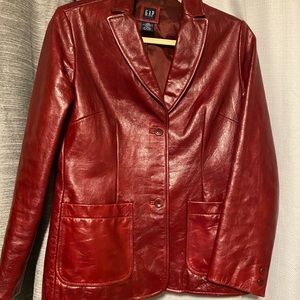 Vintaged GAP Red Leather Jacket